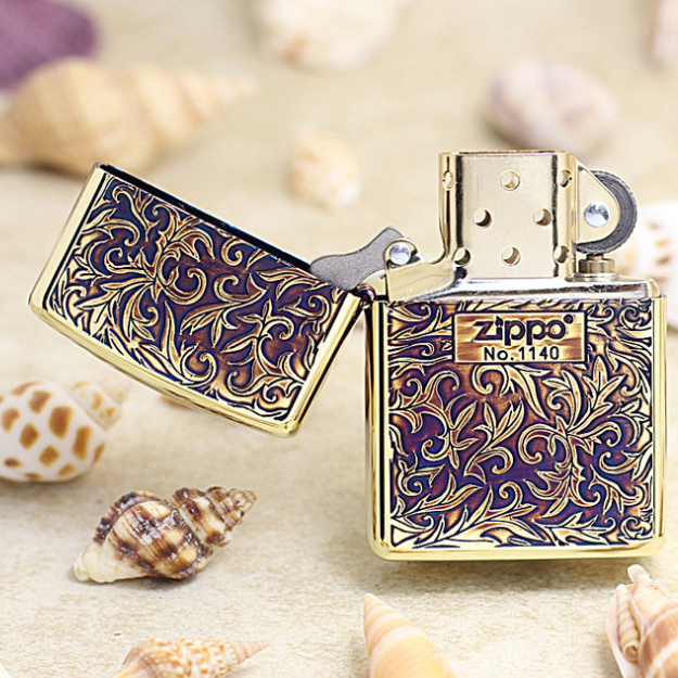 Japanese Smoked Copper Arabesque Zippo Lighter Limited Edition